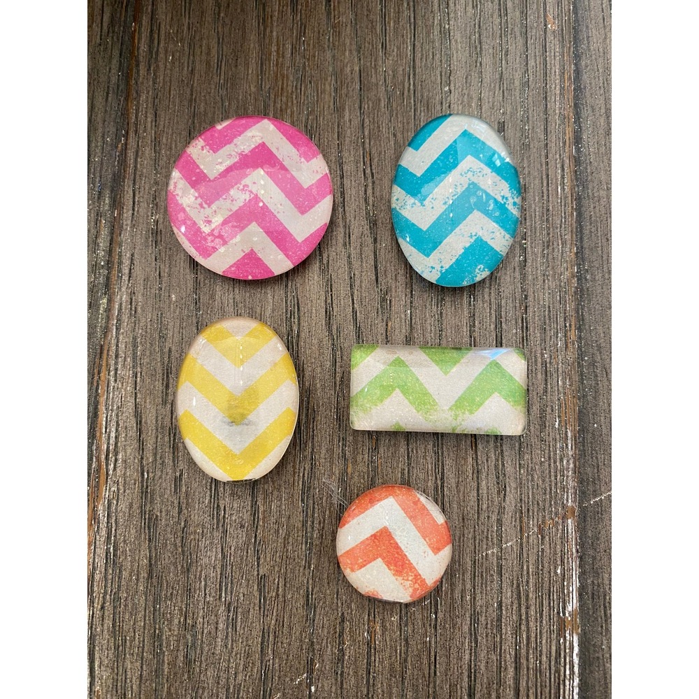 Chevron Glass Magnets Set‎ of 5